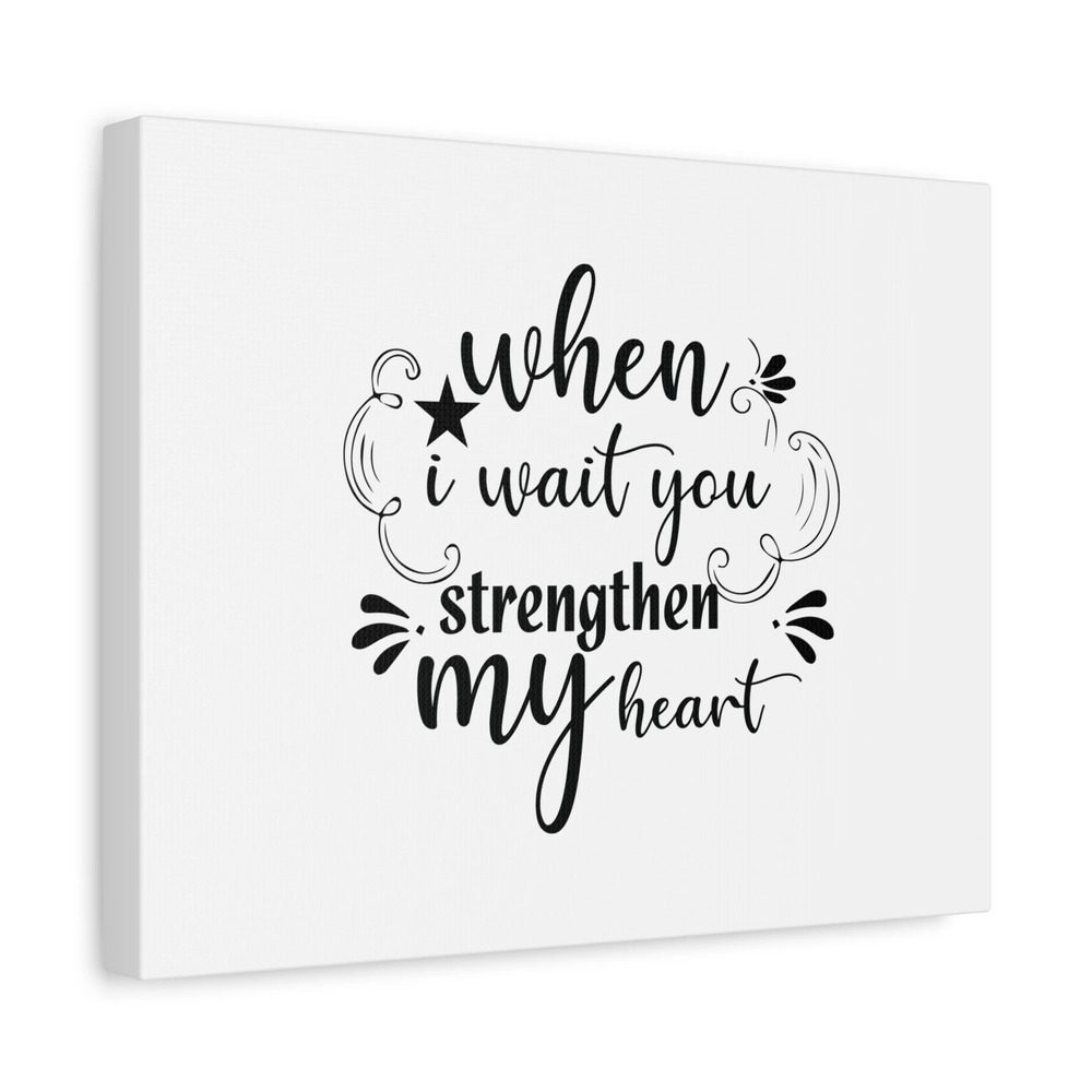 Scripture Canvas Strengthen My Heart Psalm 27:14 Star Christian Wall Art Bible